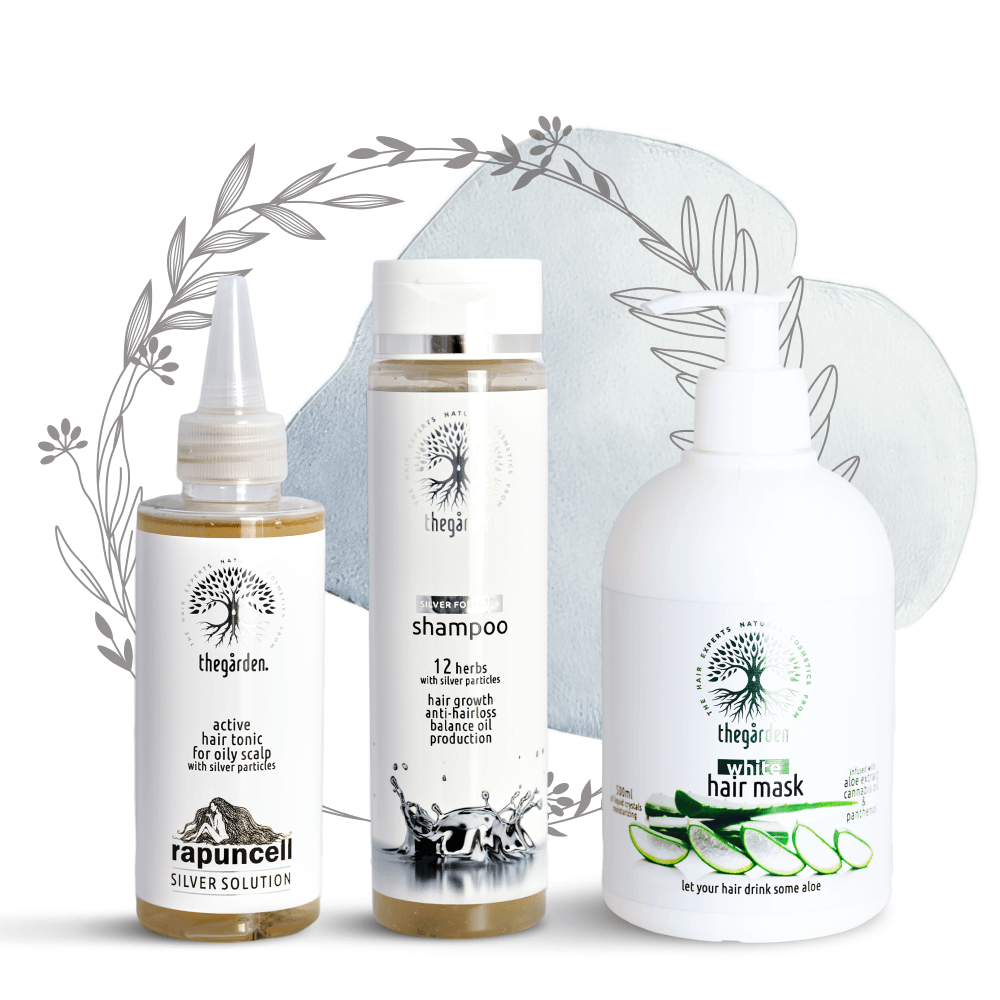 Zvýhodnený SILVER balíček (šampón, tonikum, maska pre suché vlasy a rýchlo sa mastiacu vlasovú pokožku)
