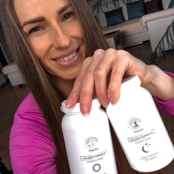 GOLDEN Formula Herbs - bylinné zmesi na podporu rastu vlasov a proti ich padaniu pre suchú pokožku - The Garden - expertnavlasy.sk