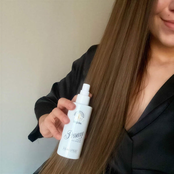 Hair Prosecco Spray™ - unikátny vlasový sprej pre väčší objem, nadýchanejšie a lesklejšie vlasy - The Garden - expertnavlasy.sk