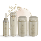 Zvýhodnený GOLDEN Herbs Trio balíček -vlasové tonikum, šampón a bylinná zmes pre mastnú pokožku - The Garden - expertnavlasy.sk