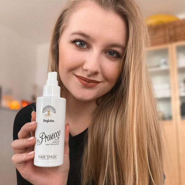 Hair Prosecco Spray™ - unikátny vlasový sprej pre väčší objem, nadýchanejšie a lesklejšie vlasy - The Garden - expertnavlasy.sk