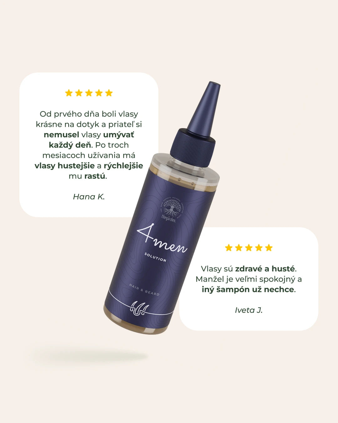 4MEN Solution Active Hair & Beard Tonic - vlasové tonikum proti padaniu a rednutiu vlasov a brady u pánov