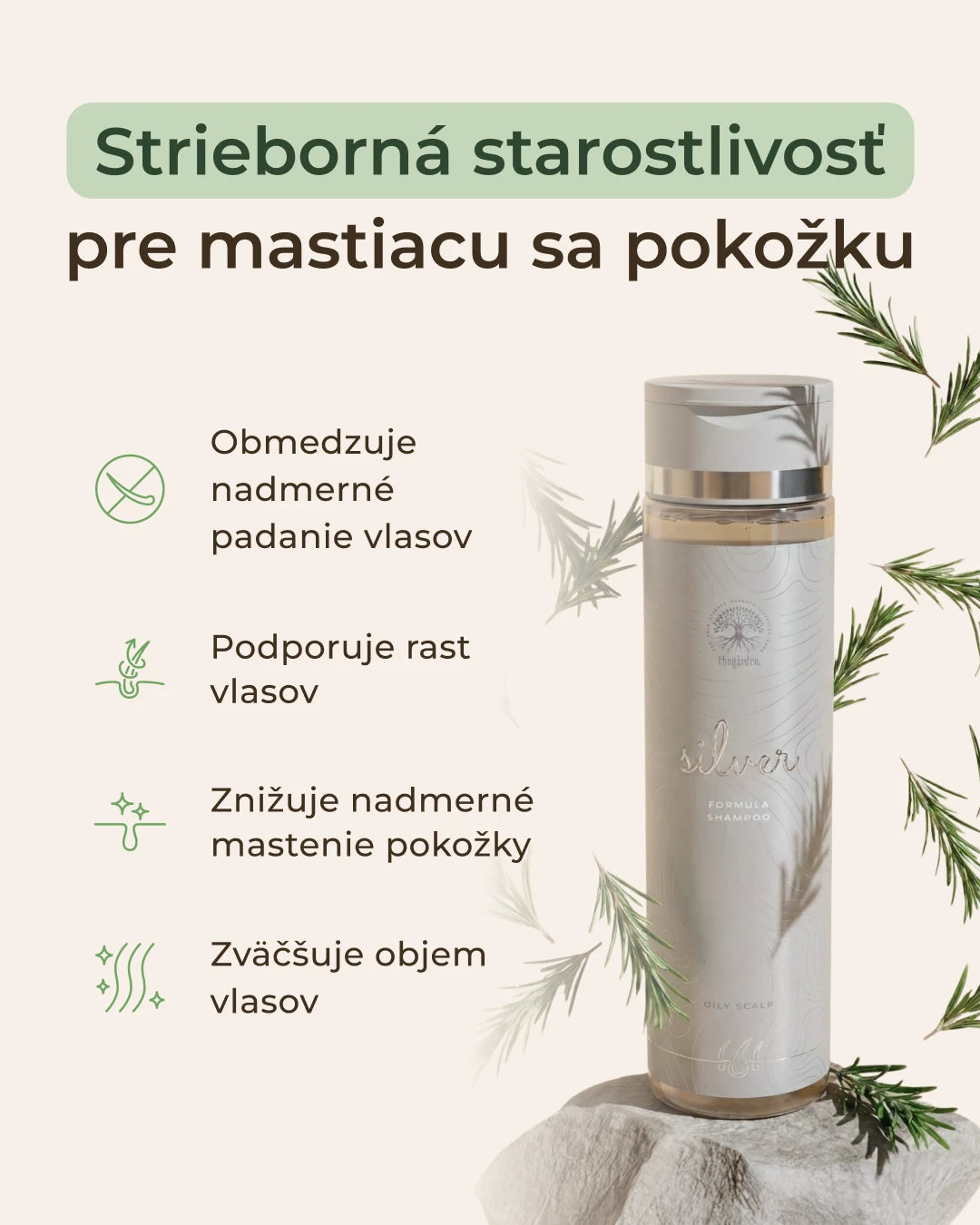sada SILVER pre mastný typ pokožky, menšie padanie vlasov, rýchlejší rast vlasov