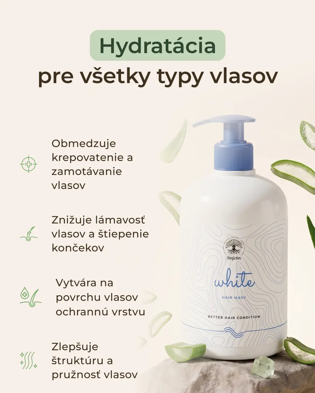 WHITE HAIR MASK hydratačný wash-out kondicionér (500g)