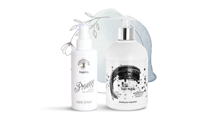 HAIR PROSECCO SPRAY a GREY HAIR MASK na domáce čistenie