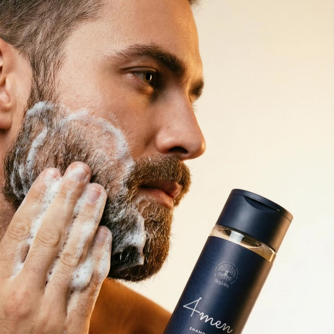 Video: muž si umýva bradu šampónom 4MEN Hair & Beard Shampoo