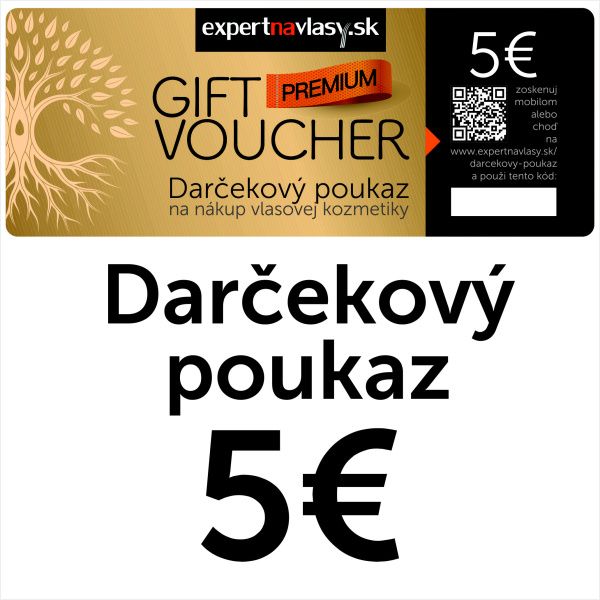 Darčekový poukaz od 5€ do 100€ na nákup prírodnej vlasovej kozmetiky The GARDEN™